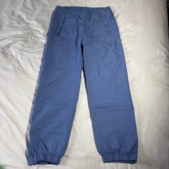 Vintage 80s Eddie Bauer Side Zip Down Nylon Blue Insulated Track Pants Sz Medium - Picture 1 of 7